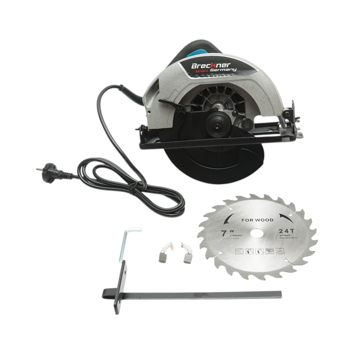 Sega circolare manuale da 1600 W, 220 V, disco da 185 mm, angolo di taglio da 0 a 45°, velocità 4700 giri/min. Breckner Germany - immagine 2