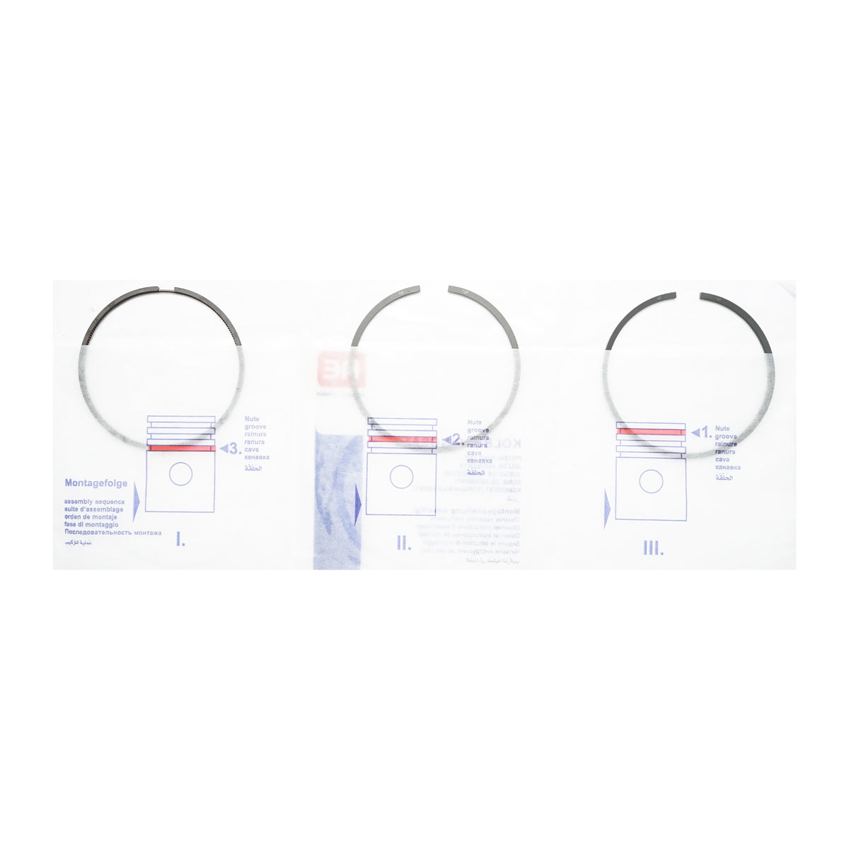 Segmenti NPR 105 x 3 x 2,5 x 3 mm Motore trattore forestale Perkins, Massey Ferguson 105x3x2,5x3mm set/1 pistone - immagine 3