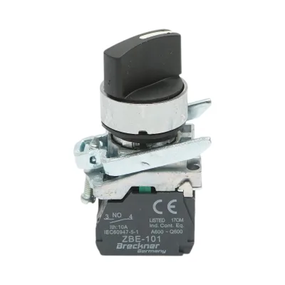 Selettore a 2 posizioni con blocco 1NO+1NC, 24V/10A, TB4-BD25 Breckner Germany