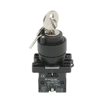 Selettore a 2 posizioni con blocco e chiave 1NO+1NC, 400V/10A, LAY5-EG45 Breckner Germany - immagine 2