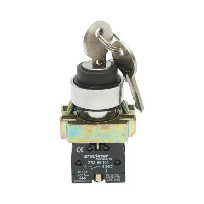 Selettore a 2 posizioni con blocco e chiave 1NO, 400V/10A, LAY5-BG41 Breckner Germany - immagine 2