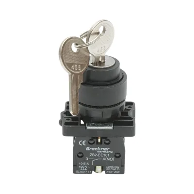 Selettore a 2 posizioni con blocco e chiave 1NO, 400V/10A, LAY5-EG21 Breckner Germany - immagine 2