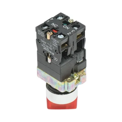 Selettore a 2 posizioni con blocco e indicatore di segnalazione LED rosso 1NO+1NC, 24V, LAY5 Breckner Germany - immagine 3