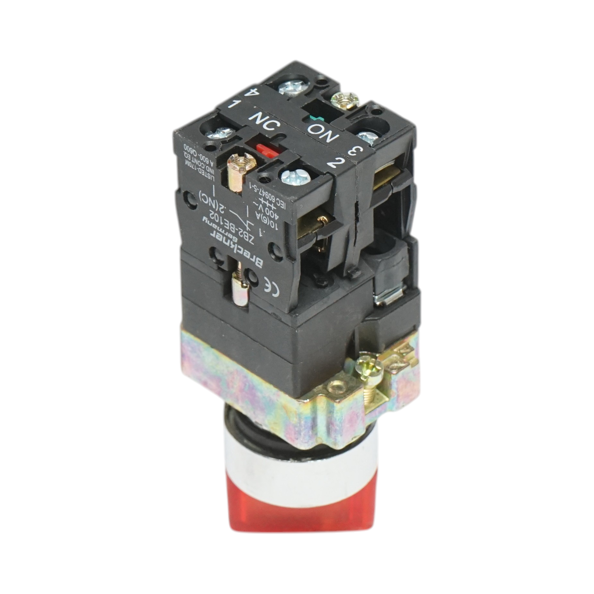 Selettore a 2 posizioni con blocco e indicatore di segnalazione LED rosso 1NO+1NC, 24V, LAY5 Breckner Germany - immagine 3
