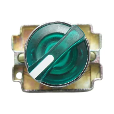 Selettore a 2 posizioni con blocco e indicatore di segnalazione LED verde 1NO+1NC, 24V, LAY5 Breckner Germany - immagine 2