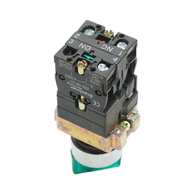 Selettore a 2 posizioni con blocco e indicatore di segnalazione LED verde 1NO+1NC, 24V, LAY5 Breckner Germany - immagine 3
