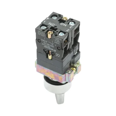Selettore a 2 posizioni con ritenuta e indicatore di segnalazione a LED bianco 1NO+1NC, 24V, LAY5 Breckner Germany - immagine 3