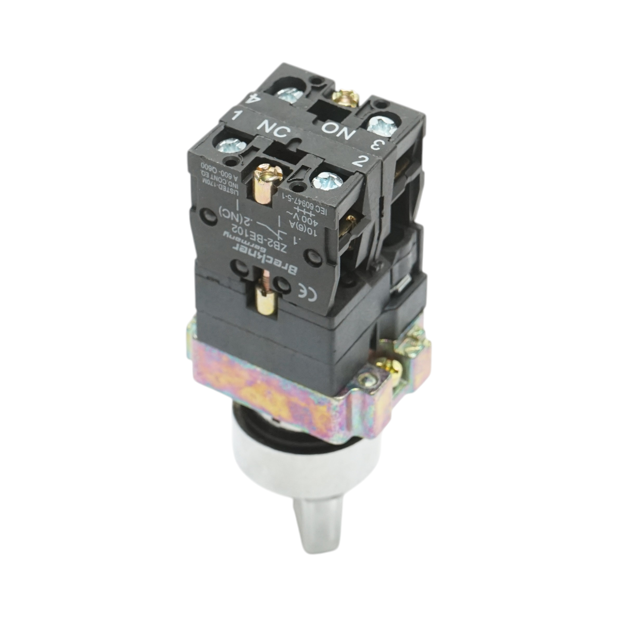 Selettore a 2 posizioni con ritenuta e indicatore di segnalazione a LED bianco 1NO+1NC, 24V, LAY5 Breckner Germany - immagine 3