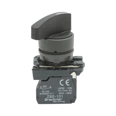 Selettore a 2 posizioni con ritorno, nero, 1NO, 240V/10A, TB5-AJ41 Breckner Germany