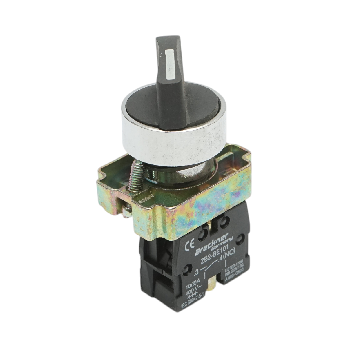 Selettore a 2 posizioni con ritorno, nero, 1NO, 400V/10A, LAY5-BD41C Breckner Germany - immagine 3