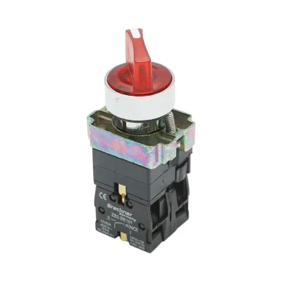 Selettore a 2 posizioni e indicatore di segnalazione LED rosso 1NO+1NC, 220V, LAY5 Breckner Germany - immagine 2