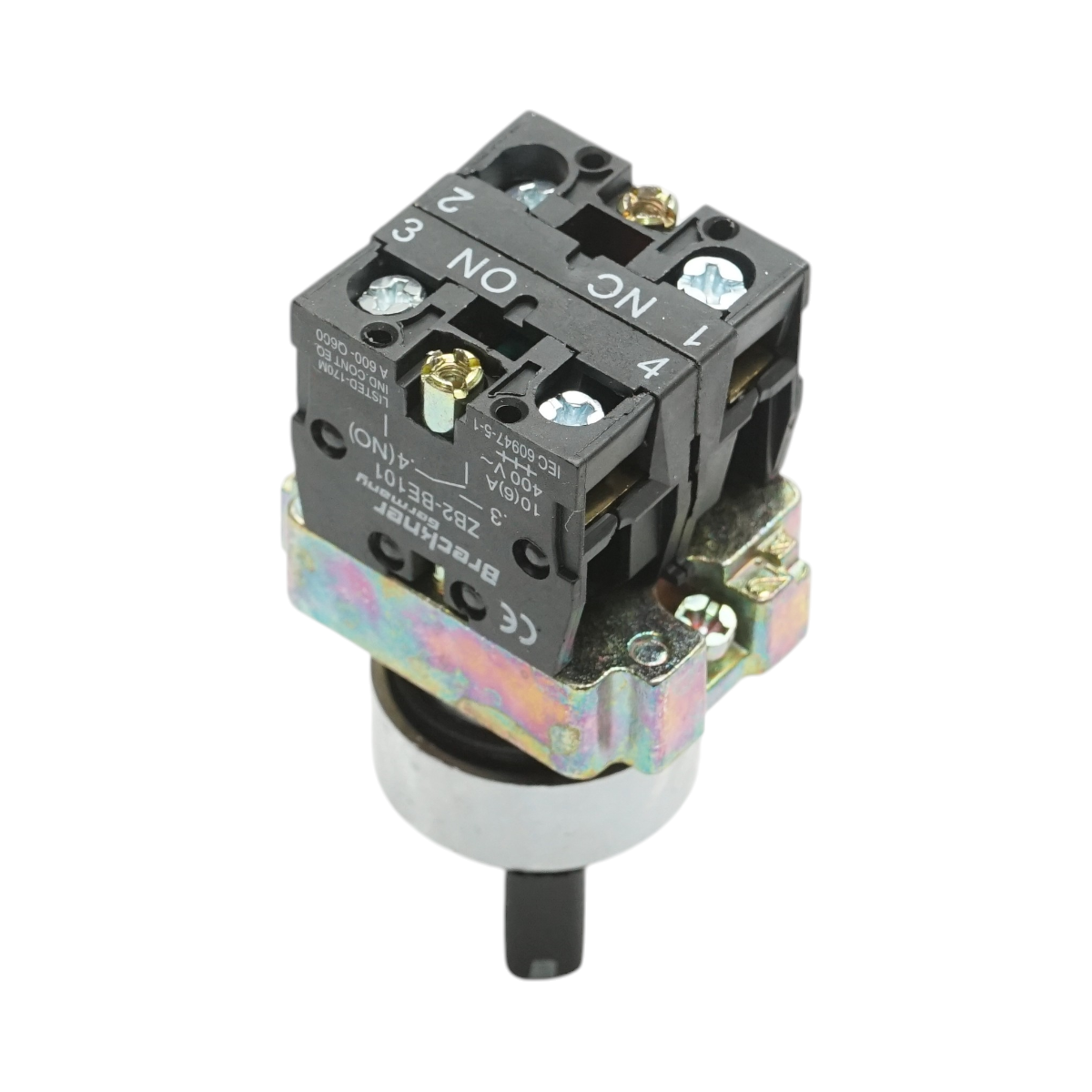 Selettore a 2 posizioni nero con blocco 1NO+1NC, 400V/10A, LAY5-BD25C Breckner Germany - immagine 4