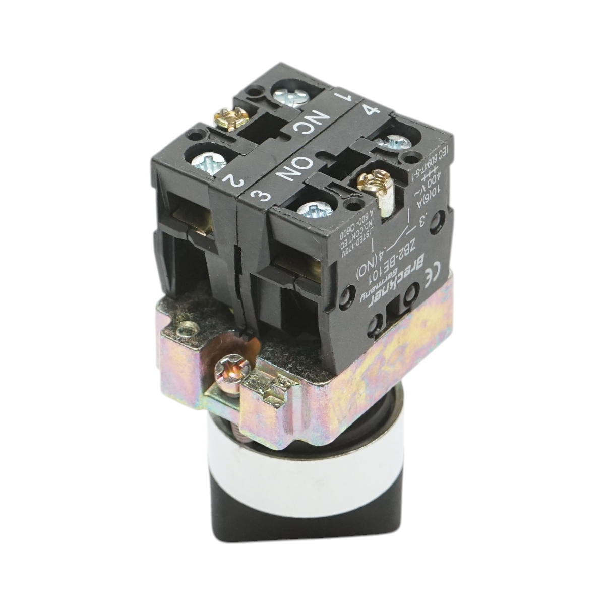 Selettore a 2 posizioni, nero, con ritorno, 1NO+1NC, 400V/10A, LAY5 Breckner Germany - immagine 3