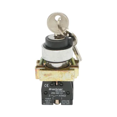 Selettore a 3 posizioni con blocco e chiave 2NO, 400V/10A, LAY5-BG03 Breckner Germany - immagine 2