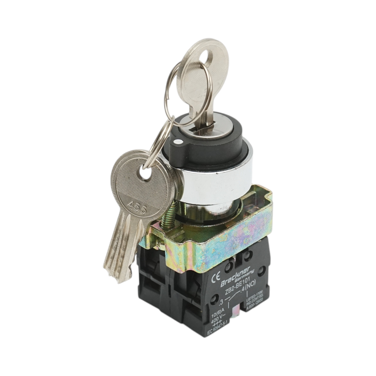 Selettore a 3 posizioni con blocco e chiave 2NO, 400V/10A, LAY5-BG53 Breckner Germany - immagine 2