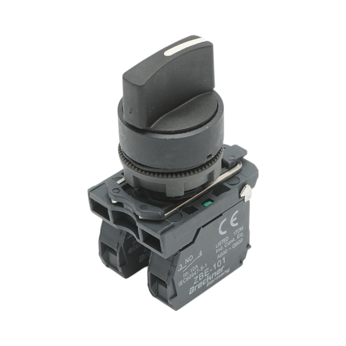 Selettore a 3 posizioni con ritorno, nero, 1NO+1NC, 24V/10A, TB5 Breckner Germany - immagine 2