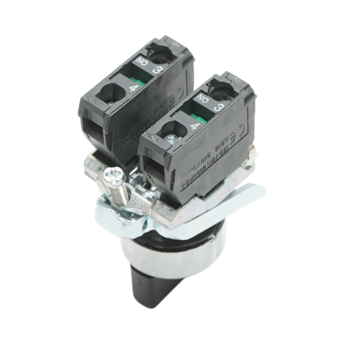 Selettore a 3 posizioni con ritorno, nero, 2NO, 24V/10A, TB4-BD53 Breckner Germany - immagine 4