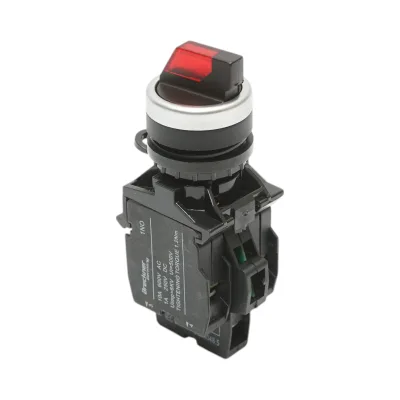 Selettore luminoso 220V AC LED rosso a 3 posizioni 2NO, 10A/600V AC, 1A/250V DC LA42 Breckner Germany