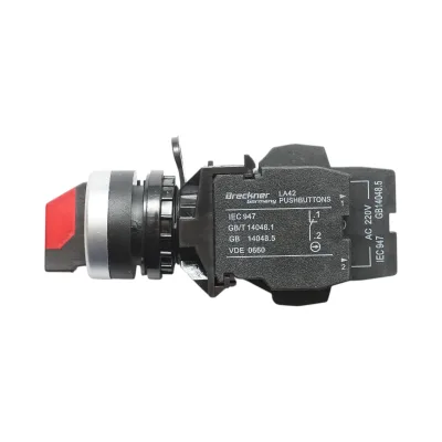 Selettore luminoso 220V AC LED rosso con 2 posizioni 1NO+1NC, 10A/600V AC, 1A/250V DC LA42 Breckner Germany - immagine 4