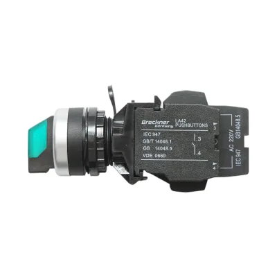 Selettore luminoso 220V AC LED verde a 3 posizioni 2NO, 10A/600V AC, 1A/250V DC LA42 Breckner Germany - immagine 4