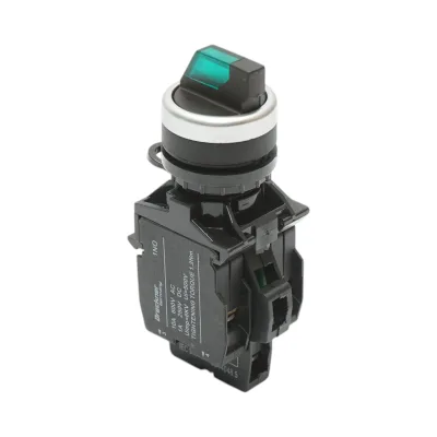 Selettore luminoso 220V AC LED verde a 3 posizioni 2NO, 10A/600V AC, 1A/250V DC LA42 Breckner Germany