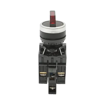Selettore luminoso 24V AC/DC LED rosso a 3 posizioni 2NO, 10A/600V AC, 1A/250V DC LA42 Breckner Germany - immagine 2