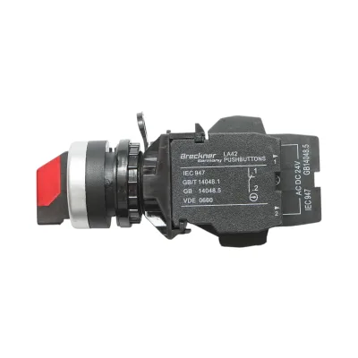 Selettore luminoso 24V AC/DC LED rosso con 2 posizioni 1NO+1NC, 10A/600V AC, 1A/250V DC LA42 Breckner Germany - immagine 4