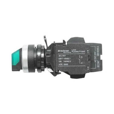Selettore luminoso 24V AC/DC LED verde a 3 posizioni 2NO, 10A/600V AC, 1A/250V DC LA42 Breckner Germany - immagine 4