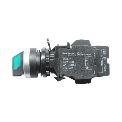Selettore luminoso 24V AC/DC LED verde con 2 posizioni 1NO+1NC, 10A/600V AC, 1A/250V DC LA42 Breckner Germany - immagine 4