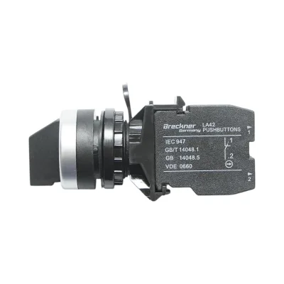Selettore nero a 2 posizioni 1NO+1NC, 10A/600V AC, 1A/250V DC LA42 Breckner Germany - immagine 4