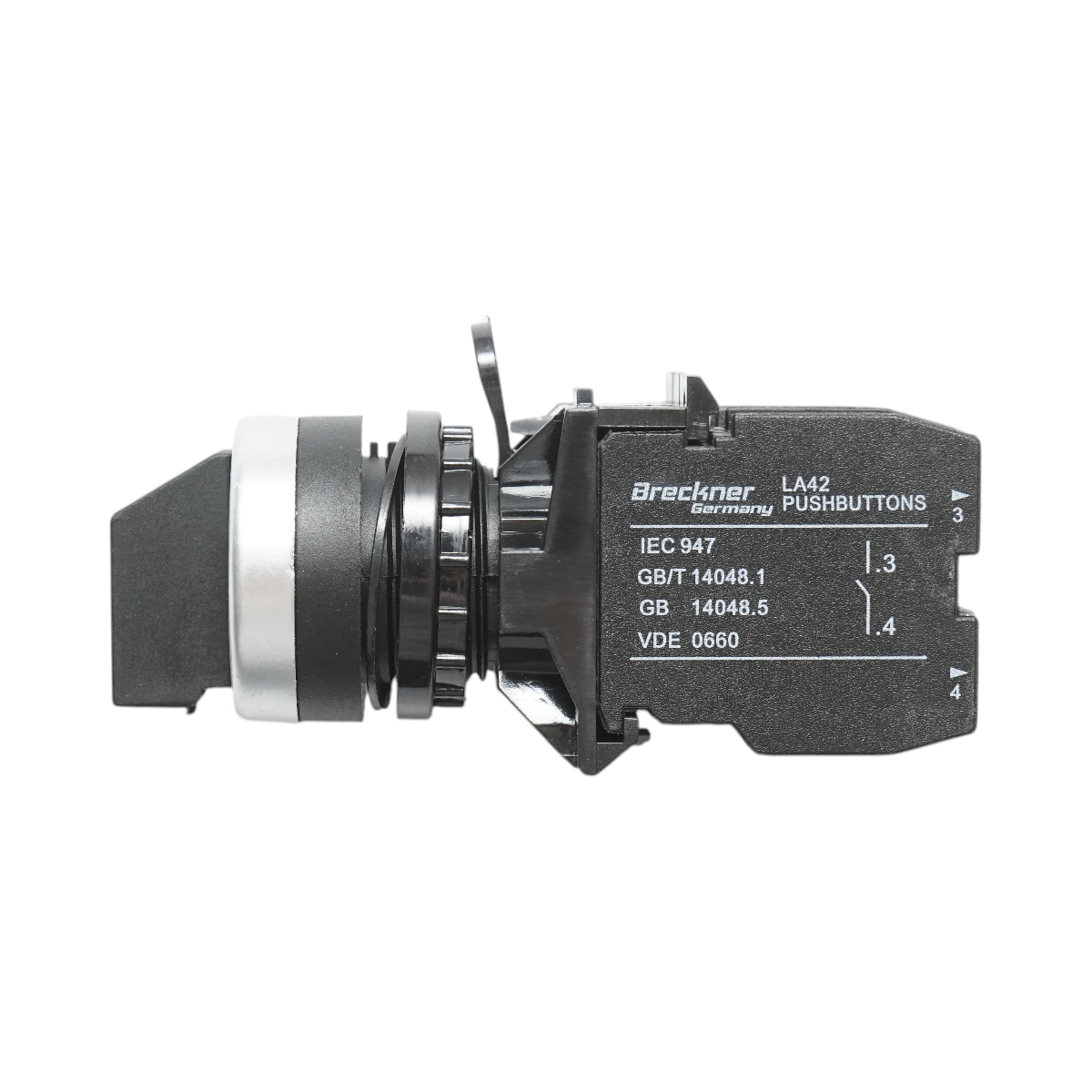 Selettore nero a 3 posizioni 2NO, 10A/600V AC, 1A/250V DC LA42 Breckner Germany - immagine 4