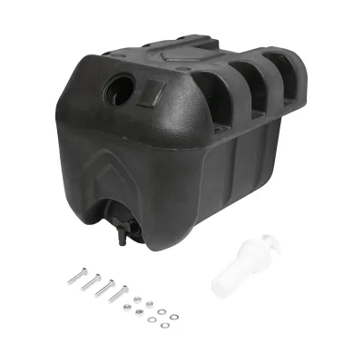 Serbatoio per acqua 30L con rubinetto e dosatore di sapone da 250 ml, in plastica nera, dimensioni 332x420x331 mm