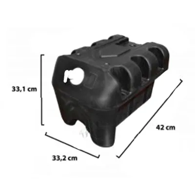 Serbatoio per acqua 30L con rubinetto e dosatore di sapone da 250 ml, in plastica nera, dimensioni 332x420x331 mm - immagine 2
