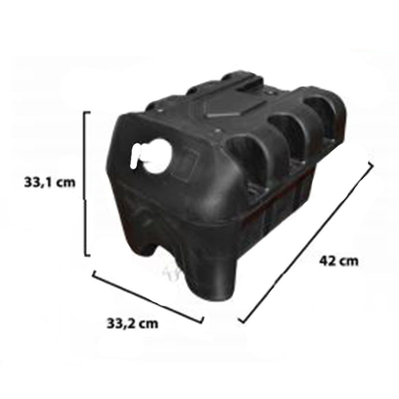 Serbatoio per acqua 30L con rubinetto e dosatore di sapone da 250 ml, in plastica nera, dimensioni 332x420x331 mm - immagine 2