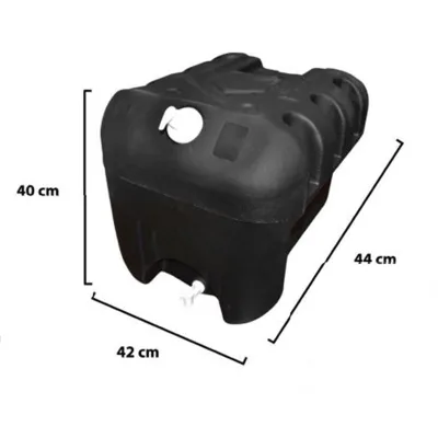 Serbatoio per acqua 50L con rubinetto e dosatore di sapone da 250 ml, in plastica nera, dimensioni 420x440x400 mm - immagine 2