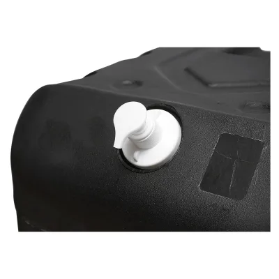 Serbatoio per acqua 50L con rubinetto e dosatore di sapone da 250 ml, in plastica nera, dimensioni 420x440x400 mm - immagine 5