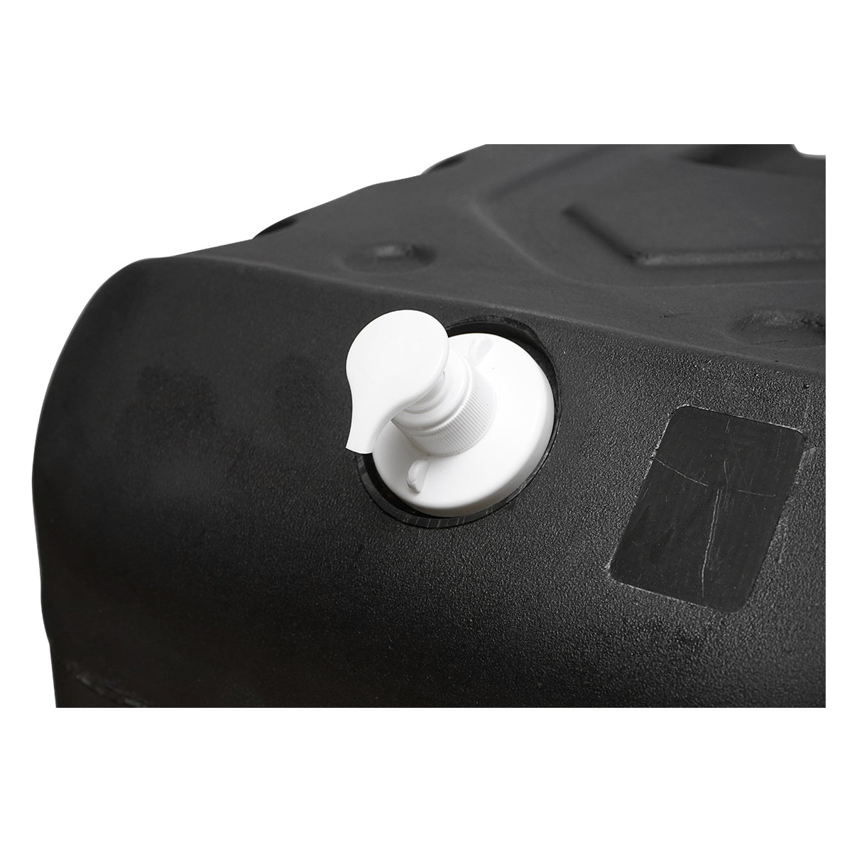 Serbatoio per acqua 50L con rubinetto e dosatore di sapone da 250 ml, in plastica nera, dimensioni 420x440x400 mm - immagine 5