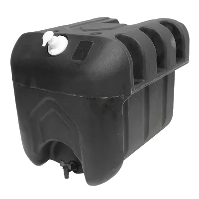 Serbatoio per acqua 50L con rubinetto e dosatore di sapone da 250 ml, in plastica nera, dimensioni 420x440x400 mm