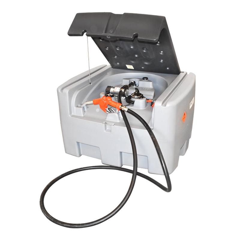 Serbatoio per gasolio da 400 Litri con impianto di trasferimento 12V, Portata 40 L/min., Serbatoio per Carburante Portatile