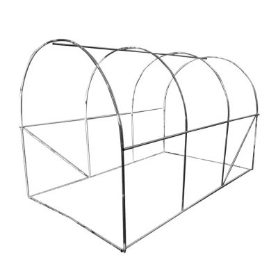 Serra da giardino 300×200×200 cm con sistema di irrigazione, telo verde in PE con rete 140 g/m² anti-UV, 6 finestre, 2 porte, tubo in acciaio zincato 25 mm THOR - immagine 5