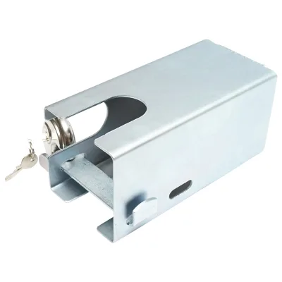 Serratura antifurto in acciaio inox con due chiavi, 110x110x217mm per gancio di traino Breckner Germany - immagine 3