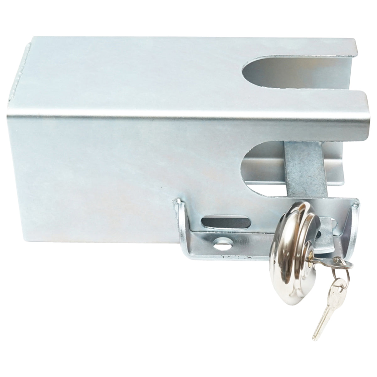Serratura antifurto in acciaio inox con due chiavi, 110x110x217mm per gancio di traino Breckner Germany - immagine 5