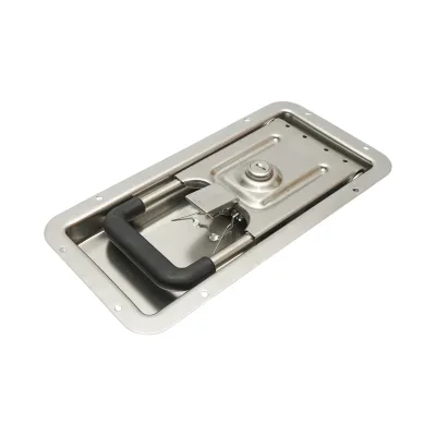 Serratura per porta camion incassata 16mm con 2 chiavi in acciaio inox 270x130x23,5mm - immagine 3