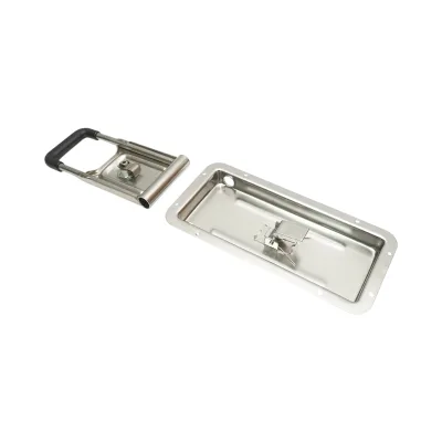 Serratura per porta camion incassata 16mm con 2 chiavi in acciaio inox 270x130x23,5mm - immagine 5
