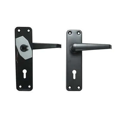 Serratura per porta con placche nere 57x100x60mm - immagine 6
