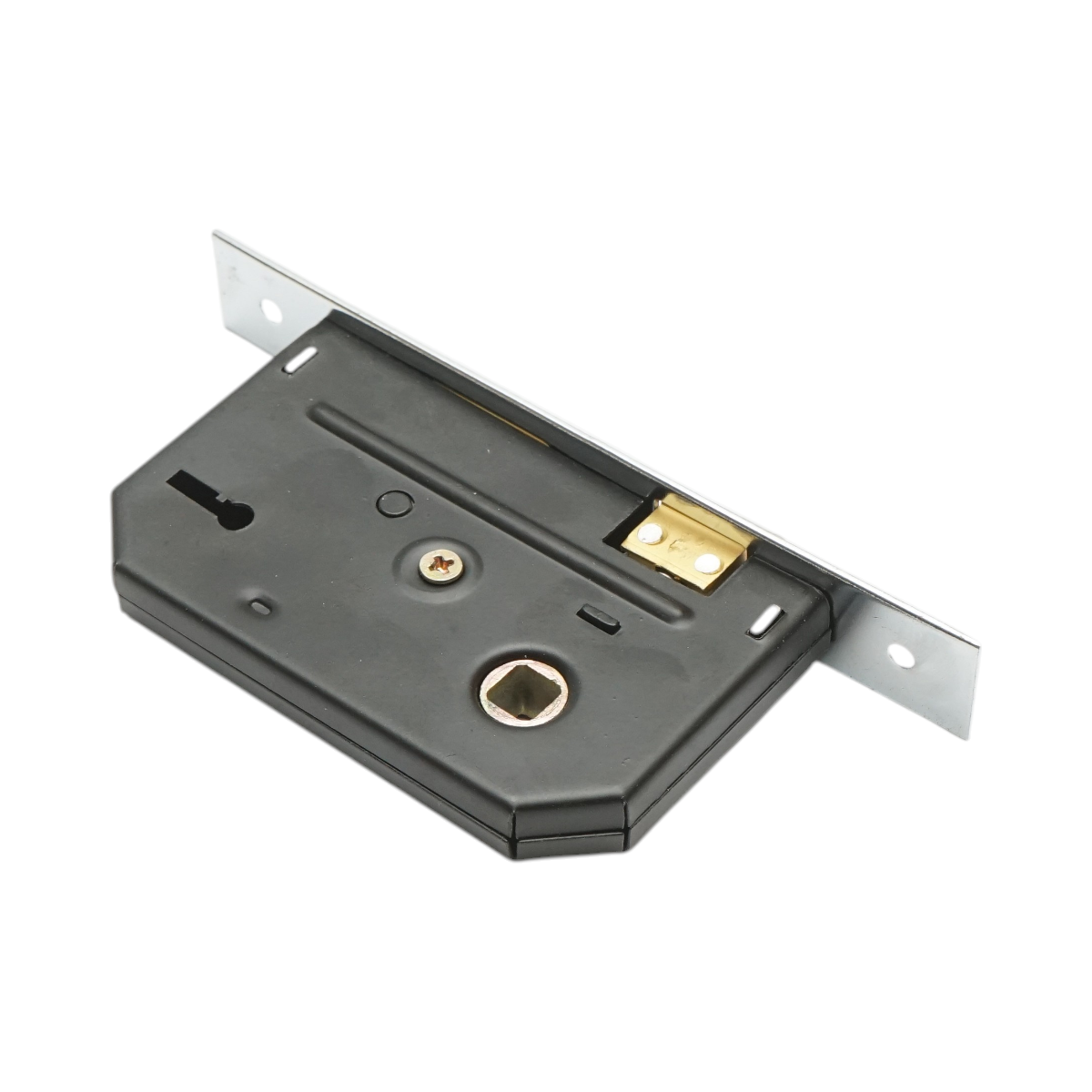 Serratura per porta con placche nichelate 57x100x60mm - immagine 6