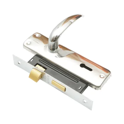 Serratura per porta con placche nichelate 57x100x60mm - immagine 3