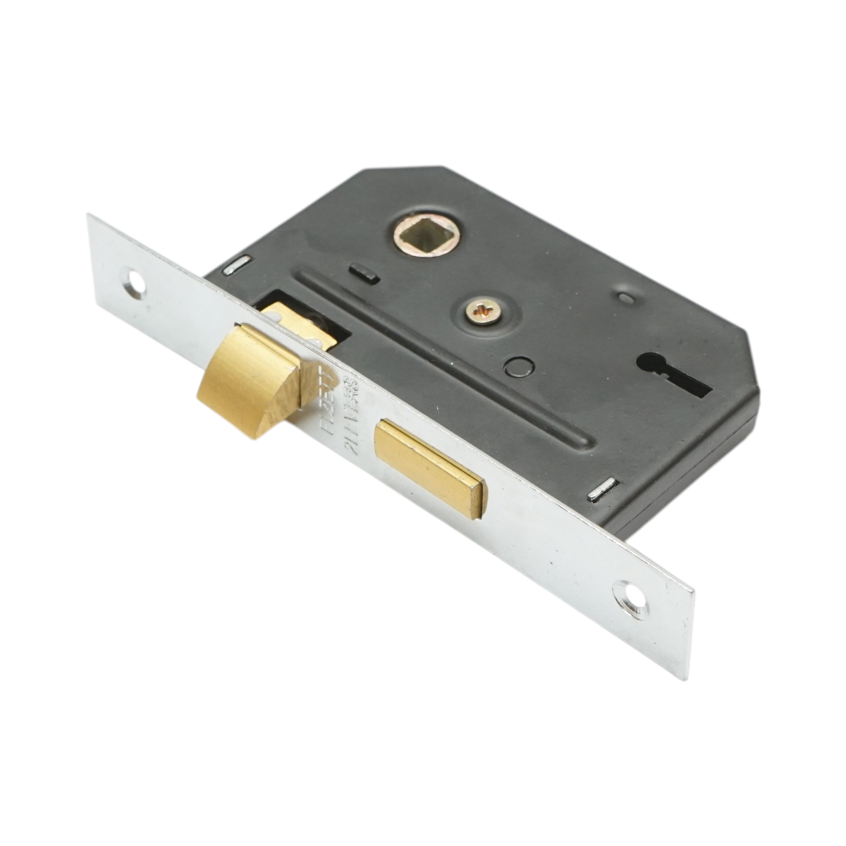 Serratura per porta con placche nichelate 57x100x60mm - immagine 5