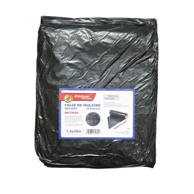 Set 10 pezzi di foglio per pacciamatura, anti-erbacce 1.5x20m, 15 microni, nero non perforato, protezione UV Breckner Germany