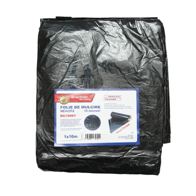 Set 10 pezzi di foglio per pacciamatura, anti-erbacce 1x10m, 15 microni, nero non perforato, protezione UV Breckner Germany